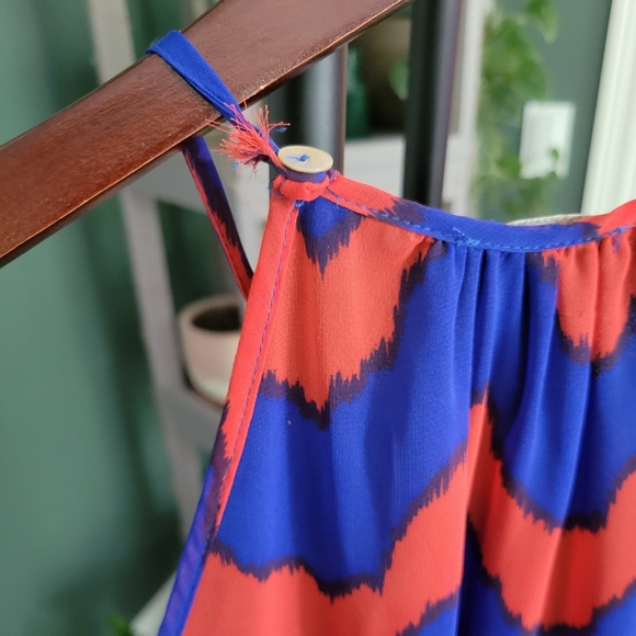 GB Gianni Bini Orange and Blue Chevron Game Day Dress - Picture 7 of 8